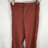 Size 8: Zara Orange/Multi Plaid Pants
