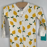 Size 12-18m (75): Hanna Andersson White/Yellow Lemons Organic Cotton 1pc Zip-Up PJs