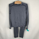 Size 5-6: Patagonia Heathered Blue Capilene Base Layer 2pc Set