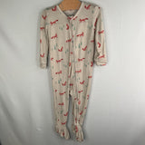 Size 6-9m: Quince Pink/Multi Foxes Zip-Up 1pc PJs