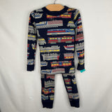 Size 5 (110): Hanna Andersson Blue/Multi Train 2pc PJs REDUCED