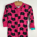 Size 6-12m (70): Hanna Andersson Pink/Black Cat 1pc PJs