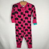 Size 6-12m (70): Hanna Andersson Pink/Black Cat 1pc PJs