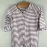 Size 0-3m (50): Hanna Andersson Purple/White Striped 1pc PJs