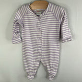 Size 0-3m (50): Hanna Andersson Purple/White Striped 1pc PJs