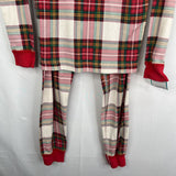 Size 6-7 (120): Hanna Andersson Red/White Plaid Holiday 2pc PJs