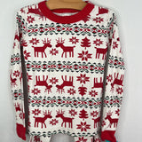 Size 6-7 (120): Hanna Andersson Red/White Reindeer Holiday 2pc PJs