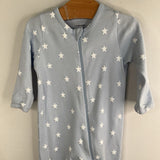 Size 6m: Nordstrom Blue/White Star Long Sleeve Zip-Up Footy Pj
