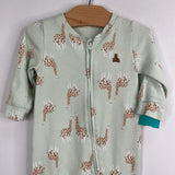 Size 3-6m: Gap Green/Multi Giraffe Zip-Up Footy 1pc PJ's