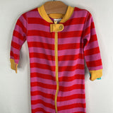 Size 12-18m (75): Hanna Andersson Yellow/Red/Pink Striped 1pc PJs