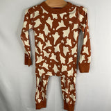 Size 3 (90): Hanna Andersson Brown/White Ghost 2pc PJs REDUCED