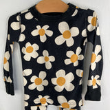 Size 3 (90): Hanna Andersson Black/White Floral 2pc PJs