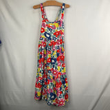 Size 6-7 (120): Hanna Andersson White/Multi Floral Tank Dress