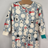 Size 12m: Winter Water Factory Blue/White Snowman Long Sleeve Romper