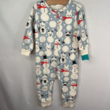 Size 12m: Winter Water Factory Blue/White Snowman Long Sleeve Romper