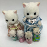 Calico Critter White Cat Family of 6