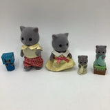 Calico Critter Grey Cat Family of 5