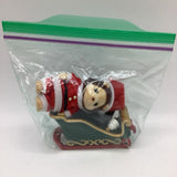 Calico Critter Mr. Lion Winter Sleigh Christmas dress as Santa Clause