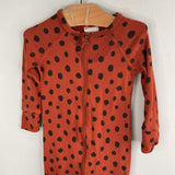 Size 12-18m (75): Hanna Andersson Orange/Black Polka Dot 1pc Zip-Up PJs