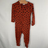 Size 12-18m (75): Hanna Andersson Orange/Black Polka Dot 1pc Zip-Up PJs