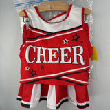 Size 6-8: Red/White/Black Cheerleader 4pc Costume