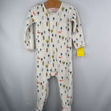 Size 9-12m: Magnetic Me White/Multi Trees Footy PJs
