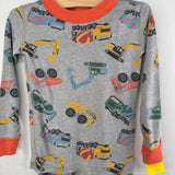 Size 4 (100): Hanna Andersson Grey/Multi Construction Trucks 2pc Pjs