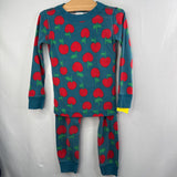 Size 4 (100): Hanna Andersson Blue/Red Apples 2pc Pjs