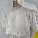 Size NB: MagneticMe White/Grey Polka Dot Bamboo 3pc PJs/Hat