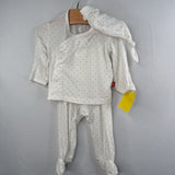 Size NB: MagneticMe White/Grey Polka Dot Bamboo 3pc PJs/Hat