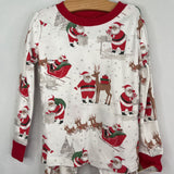 Size 4: Pottery Barn Kids White/Multi Santa Holiday 2pc Pjs