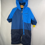 Size 3-6m: Columbia Blue Fleece Lined Winter Waterproof Bunting/Snow Suit