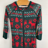 Size 12-18m (75): Hanna Andersson Green/Red Holiday Print 1pc Pjs