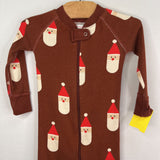 Size 18-24m (80): Hanna Andersson Brown/Multi Santa Holiday Print 1pc Pjs