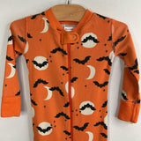 Size 18-24m (80): Hanna Andersson Orange/Black/White Bats 1pc Zip-Up PJs