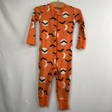 Size 18-24m (80): Hanna Andersson Orange/Black/White Bats 1pc Zip-Up PJs