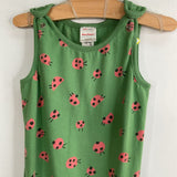 Size 3 (90): Hanna Andersson Green/Red Ladybug Tank Romper