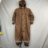 Size 2: Lindberg Brown/Black Cheeta Print Fleece Lined Rain Suit
