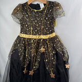 Size 8-10:Black/Gold Stars Tulle Dress