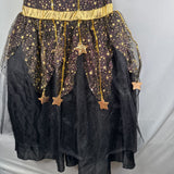 Size 8-10:Black/Gold Stars Tulle Dress