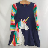 Size 4-5: Boden Navy/Multi Unicorn Long Sleeve Dress