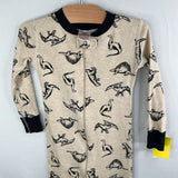 Size 3 (90): Hanna Andersson White/Blue Dinosaur 1pc Zip-Up PJs