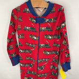 Size 3 (90): Hanna Andersson Red/Blue/Multi Train 1pc Zip-Up PJs