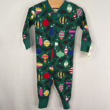 Size 0-3m (60): Hanna Andersson Green/Multi Ornament Holiday 1p Pjs