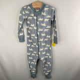 Size 18-24m (80): Hanna Andersson Blue/White Polar Bear 1pc Zip-Up PJs