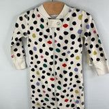 Size 6-12m (60): Hanna Andersson White/Multi Polka Dot 1pc Zip-Up PJs