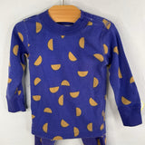 Size 12-18m (75): Hanna Andersson Purple/Yellow Half Moon 2pc Pjs