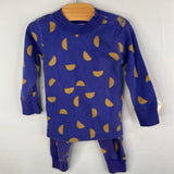 Size 12-18m (75): Hanna Andersson Purple/Yellow Half Moon 2pc Pjs