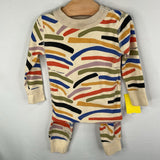 Size 12-18m (75): Hanna Andersson White/Multi Striped 2pc Pjs