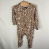 Size 3-6m: Brixton Phoenix Brown/White Polka Dot Zip-Up 1pc PJs